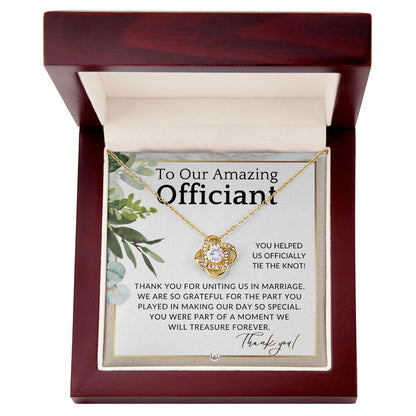 Officiant Gift - Thank You Gift For Wedding Officiant or Pastor - Gratitude and Appreciation , Beach and Destination Wedding Theme - Liliana and Liam