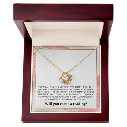Wedding Ceremony Reader Proposal - Will You Read At Our Wedding - From The Bride and The Groom , Pink Floral and Boho Wedding Theme - Liliana and Liam