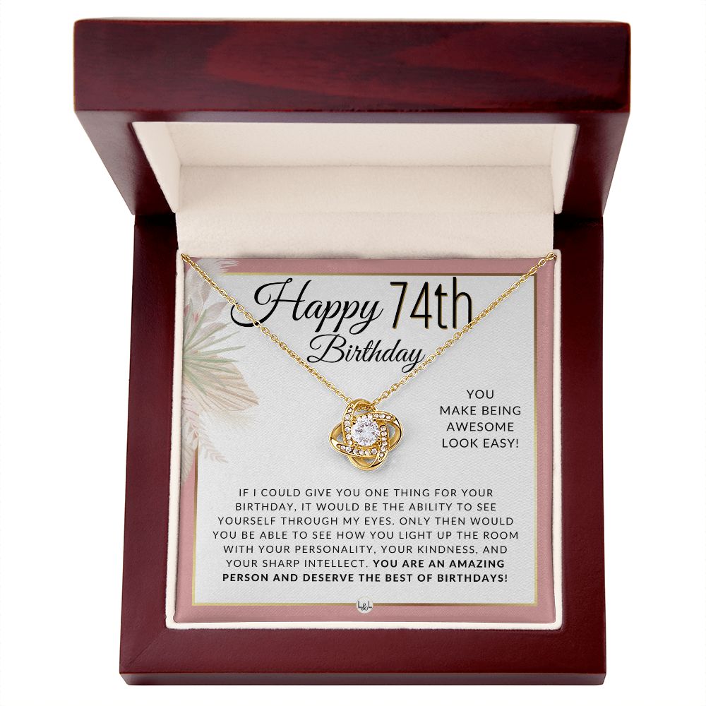 74th Birthday Gift For Her - Necklace For 74 Year Old - Beautiful Woman's Birthday Pendant Jewelry