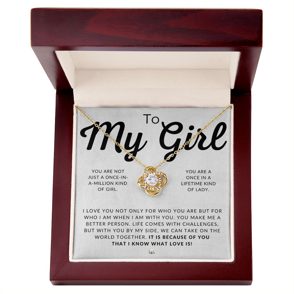 To My Girl - Thoughtful and Romantic Gift for Her - Soulmate Necklace - Christmas, Valentine's, Birthday or Anniversary Gifts