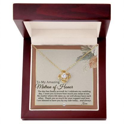 Matron of Honor Thank You Gift - On My Wedding Day MOH Gift From Bride - Wedding Party Accessory , Terracotta, Rust And Gold Wedding Theme - Liliana and Liam