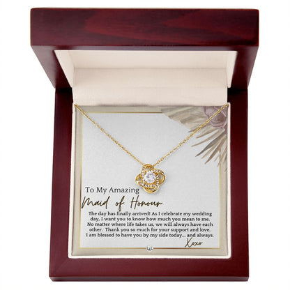 Maid of Honour Gift - On My Wedding Day - Great Wedding Party Thank You Gift From The Bride , Pink Floral and Boho Wedding Theme - Liliana and Liam