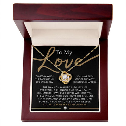 From The Moment I Saw You - Elegant Knot Pendent Necklace - Gift For Her - Liliana and Liam