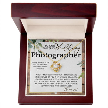 Wedding Photographer Gift - Thank You From The Couple - Gratitude Gift, Token of Appreciation , Rustic and Wood Wedding Theme - Liliana and Liam