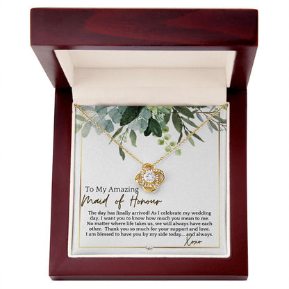 Maid of Honour Gift - On My Wedding Day - Great Wedding Party Thank You Gift From The Bride , White and Green, Eucalyptus Wedding - Liliana and Liam