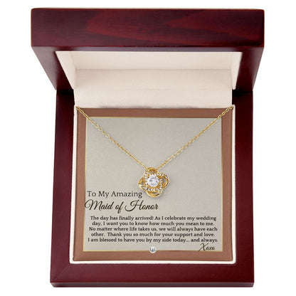 Maid of Honor Gift - MOH On My Wedding Day - Great Wedding Party Thank You Gift From The Bride , Terracotta, Rust And Gold Wedding Theme - Liliana and Liam