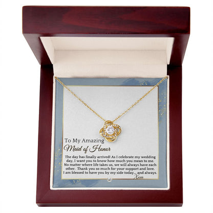 Maid of Honor Gift - MOH On My Wedding Day - Great Wedding Party Thank You Gift From The Bride , Dusty Blue And Gold Wedding Theme - Liliana and Liam