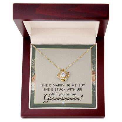 Groomswoman Proposal - Gift From Groom - Will You Be My Groomswoman - Wedding Party Accessories , Sage Green & Boho Wedding Theme - Liliana and Liam