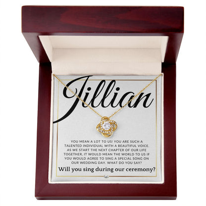 Wedding Ceremony Singer Proposal - Will You Sign At Out Wedding - Custom Name - Elegant White and Gold Wedding Theme