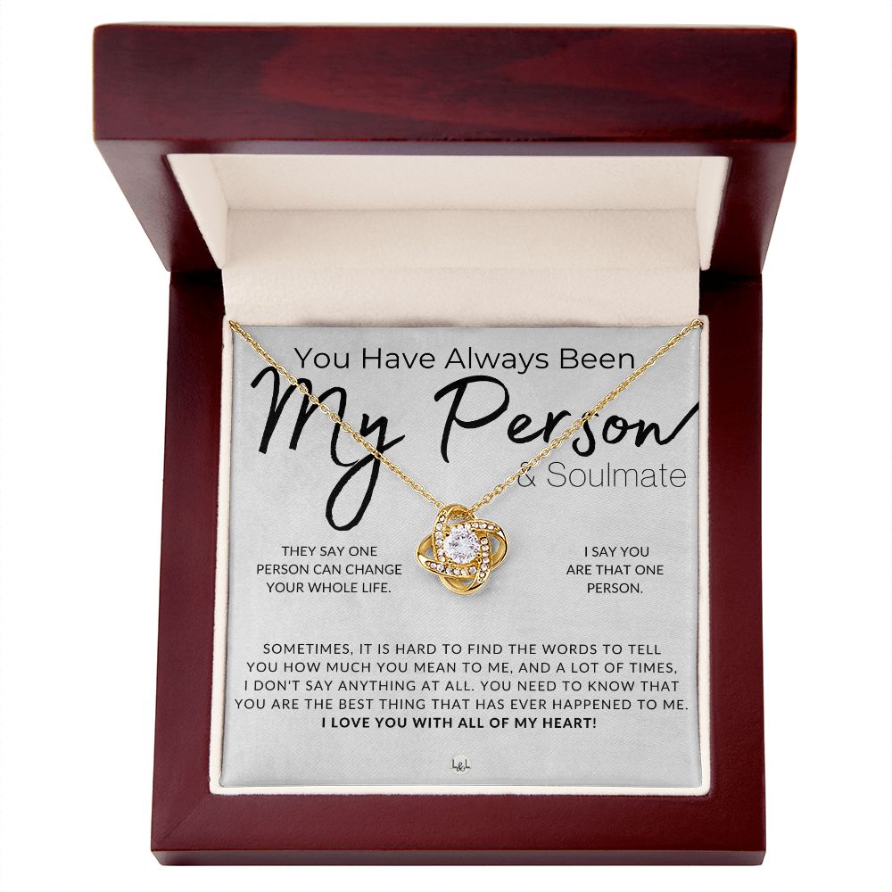 My Person & Soulmate - Thoughtful and Romantic Gift for Her - Soulmate Necklace - Christmas, Valentine's, Birthday or Anniversary Gifts