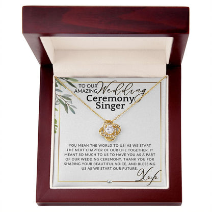 Wedding Ceremony Singer - Great Thank You Gift From Bride and Groom - Gratitude & Appreciation , White and Green, Eucalyptus Wedding - Liliana and Liam