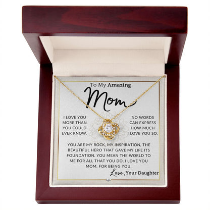 Gift for Mom - My Rock - To My Mother, From Daughter - A Beautiful Women's Pendant Necklace - Great For Mother's Day, Christmas, or Her Birthday - Liliana and Liam