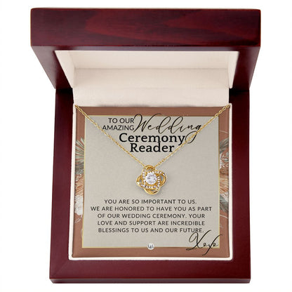 Wedding Ceremony Reader - Great Thank You Gift From Bride and Groom - Gratitude & Appreciation , Terracotta, Rust And Gold Wedding Theme - Liliana and Liam