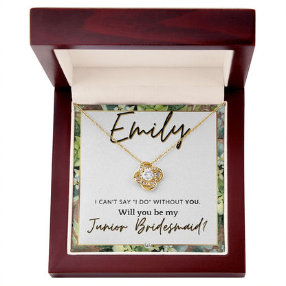 Junior Bridesmaid Proposal, Custom Name - Wedding Party Gift From Bride - Be My Jr. Bridesmaid , Rustic and Wood Wedding Theme
