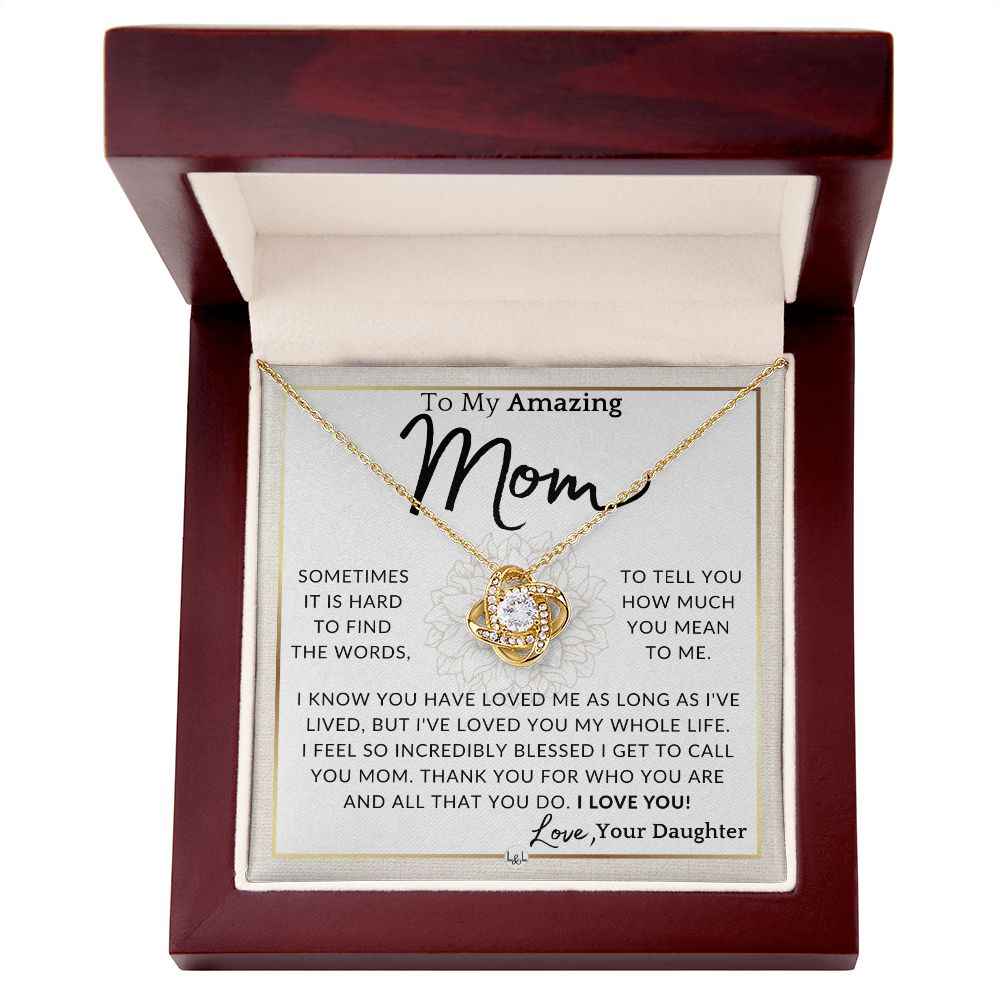 Gift for Mom - For All That You Do - To My Mother, From Daughter - A Beautiful Women's Pendant Necklace - Great For Mother's Day, Christmas, or Her Birthday