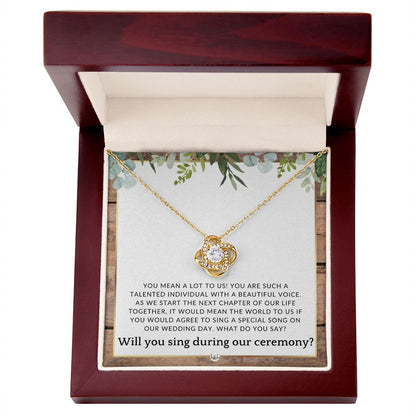 Wedding Ceremony Singer Proposal - Will You Sign At Our Wedding - From The Bride and The Groom , Rustic and Wood Wedding Theme - Liliana and Liam