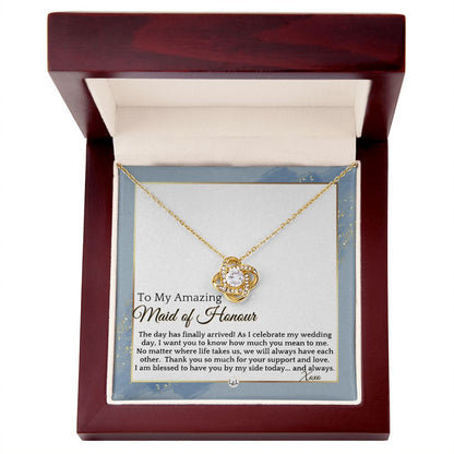 Maid of Honour Gift - On My Wedding Day - Great Wedding Party Thank You Gift From The Bride , Dusty Blue And Gold Wedding Theme - Liliana and Liam
