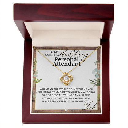 Wedding Personal Attendant Thank You Gift - Wedding Helper, Bridal Concierge, Lady in Waiting , Rustic and Wood Wedding Theme - Liliana and Liam
