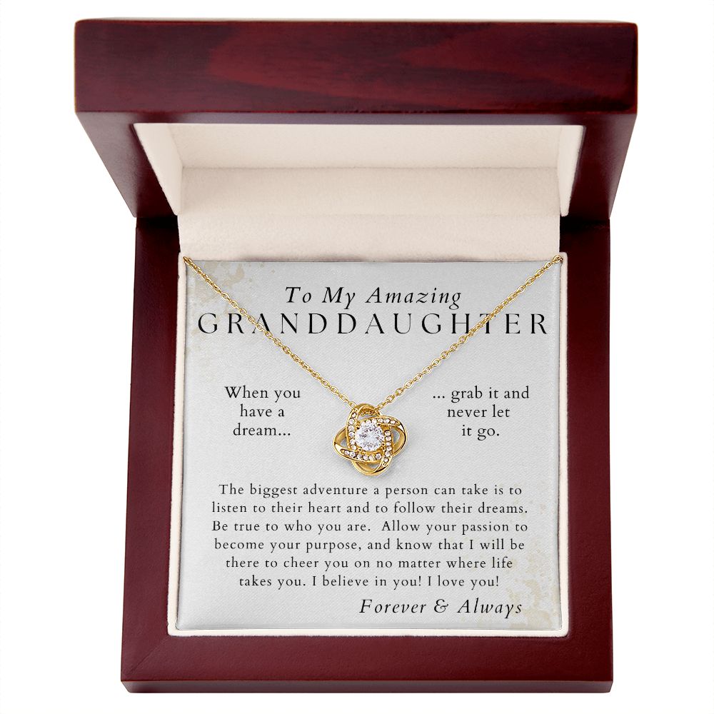 Follow Your Dreams - Granddaughter Necklace - Gift from Grandpa, Grandma - Birthday, Graduation, Valentines, Christmas Gifts