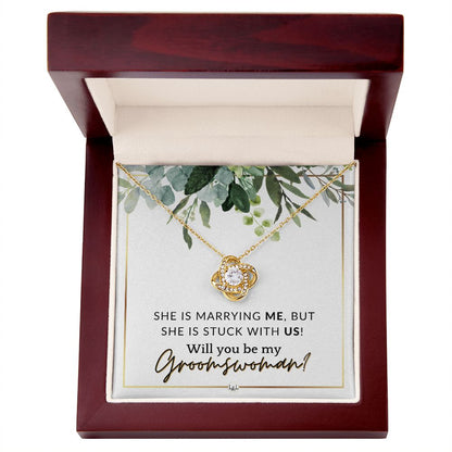 Groomswoman Proposal - Gift From Groom - Will You Be My Groomswoman - Wedding Party Accessories , White and Green, Eucalyptus Wedding - Liliana and Liam
