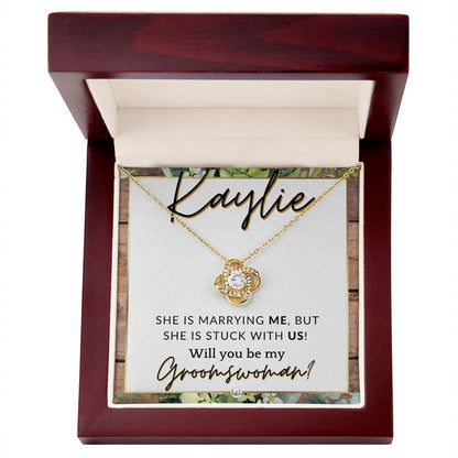 Groomswoman Proposal, Custom Name, From Groom - Be My Groomswoman - Wedding Party Accessories , Rustic and Wood Wedding Theme