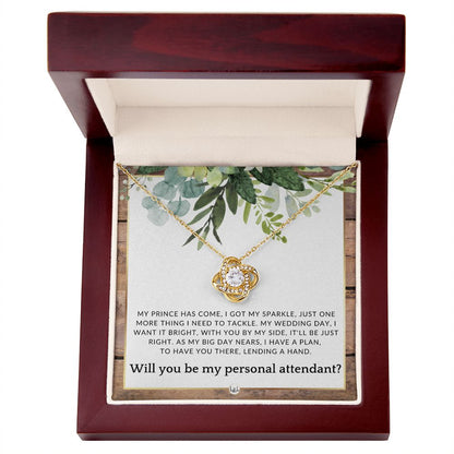Wedding Personal Attendant Proposal - Will You Be My Helper, Bridal Concierge, Lady in Waiting , Rustic and Wood Wedding Theme - Liliana and Liam