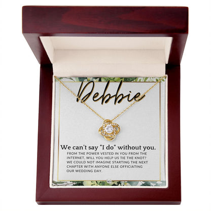 Wedding Officiant Proposal, Custom Name - From The Power Vested In You From The Internet , White and Green, Eucalyptus Wedding