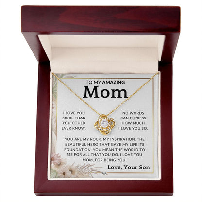 Gift for Mom, From Son - My Rock - To Mother, From Son - Beautiful Women's Pendant Necklace - Great For Mother's Day, Christmas, or Her Birthday - Liliana and Liam