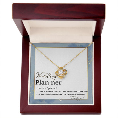 Wedding Event Planner Gift - Thank You From Bride & Groom - Gratitude Gift, Token of Appreciation , Dusty Blue And Gold Wedding Theme - Liliana and Liam