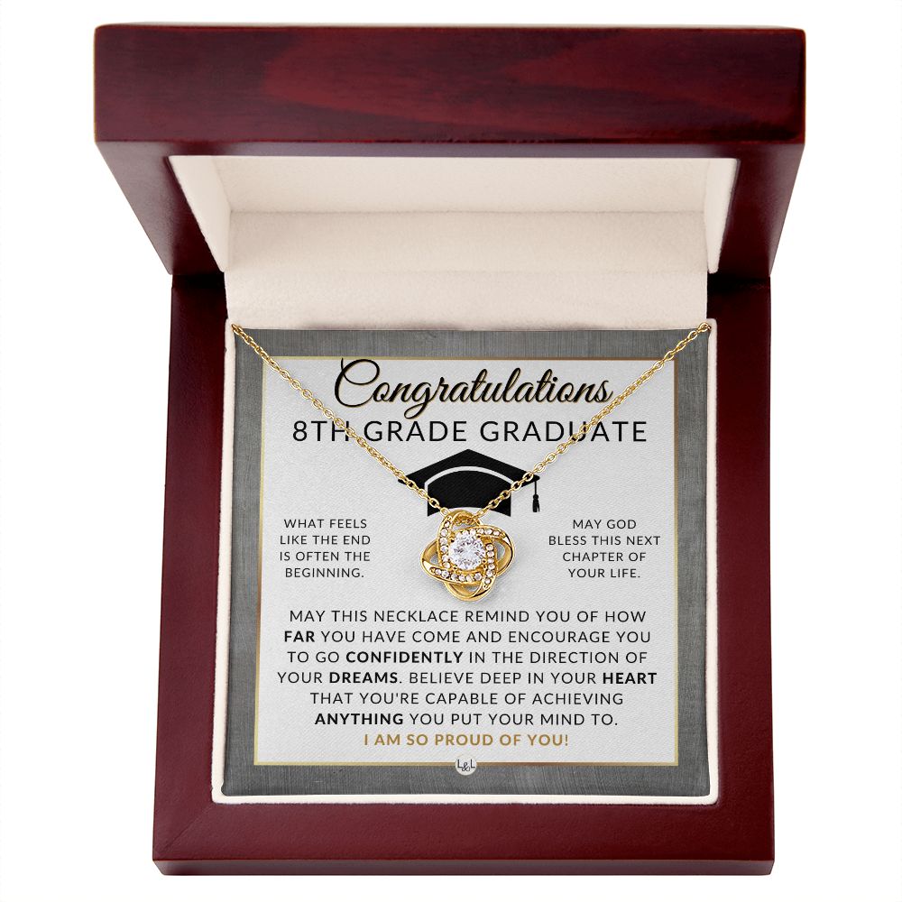 Celebrate Her 8th Grade Graduation with Our Graduation Necklace - Middle School Graduation Gifts For 8th Grade Girl - 2024 Graduation Gift Idea For Her