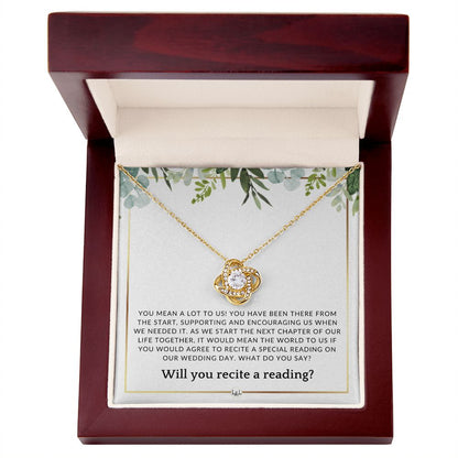 Wedding Ceremony Reader Proposal - Will You Read At Our Wedding - From The Bride and The Groom , White and Green, Eucalyptus Wedding - Liliana and Liam