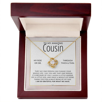 Gift For Female Cousin - Ride Or Die - Pendant Necklace Present For Girl Cousin - Great For Christmas, Her Birthday, Or As An Encouragement Gift - Liliana and Liam