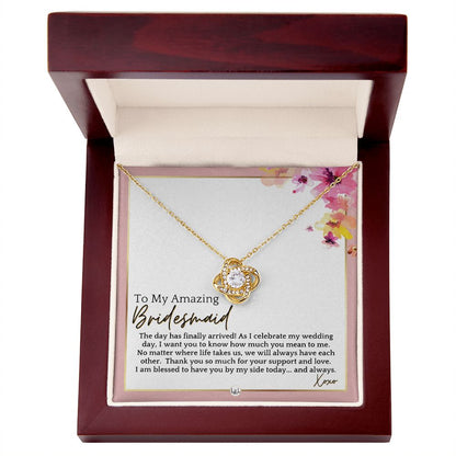 Bridesmaid Gift - On My Wedding Day From Bride - Wedding Party Thank You Jewelry Accessories , Pink Floral and Boho Wedding Theme - Liliana and Liam