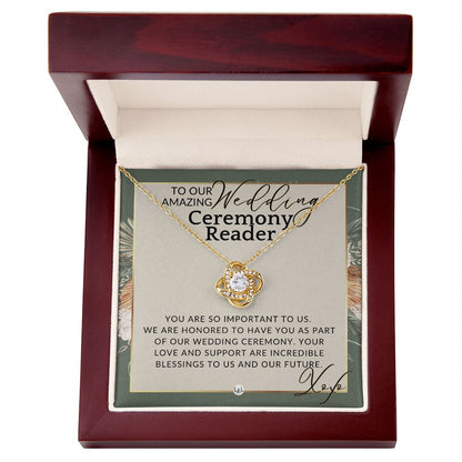 Wedding Ceremony Reader - Great Thank You Gift From Bride and Groom - Gratitude & Appreciation , Sage Green & Boho Wedding Theme