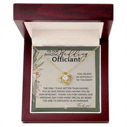 Officiant Gift - Thank You Thank You For Marrying Us - Female Wedding Officiant or Pastor Gift , Sage Green & Boho Wedding Theme - Liliana and Liam