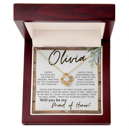 Maid of Honor Proposal, Custom Name - Be My Maid Of Honor, MOH Gift From Bride, I Need YOU , Rustic and Wood Wedding Theme