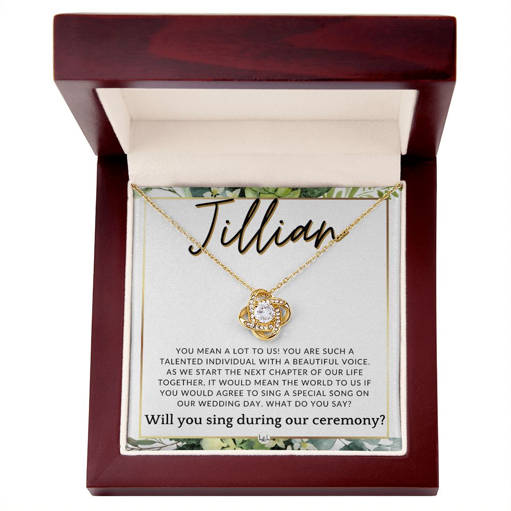 Wedding Ceremony Singer Proposal, Custom Name - Will You Sign At Our Wedding - From The Couple , White and Green, Eucalyptus Wedding