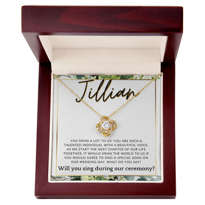 Wedding Ceremony Singer Proposal, Custom Name - Will You Sign At Our Wedding - From The Couple , White and Green, Eucalyptus Wedding