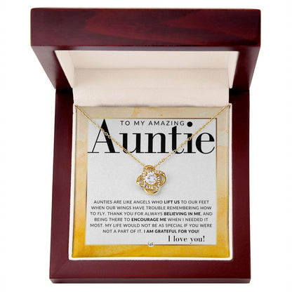 Gift For Auntie - Present for Auntie From Niece or Nephew - Pendant Necklace - Great For Christmas, Her Birthday, Or As An Encouragement Gift - Liliana and Liam