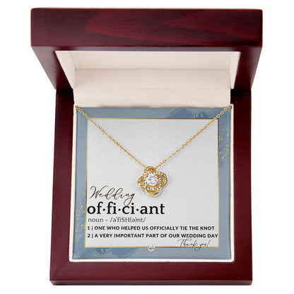 Officiant Gift - Thank You Gift For Female Wedding Officiant, Pastor - Thank You For Marrying Us , Dusty Blue And Gold Wedding Theme - Liliana and Liam