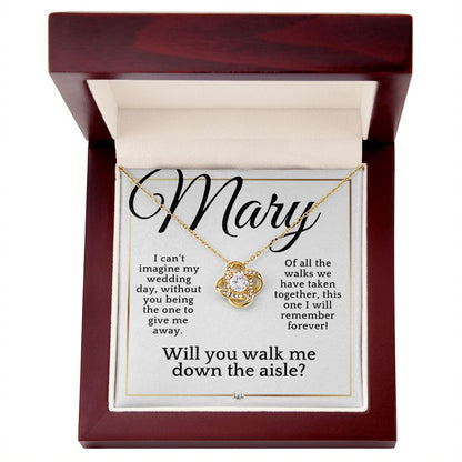 Will You Walk Me Down The Aisle - Give Me Away Proposal - Custom Name - Elegant White and Gold Wedding Theme