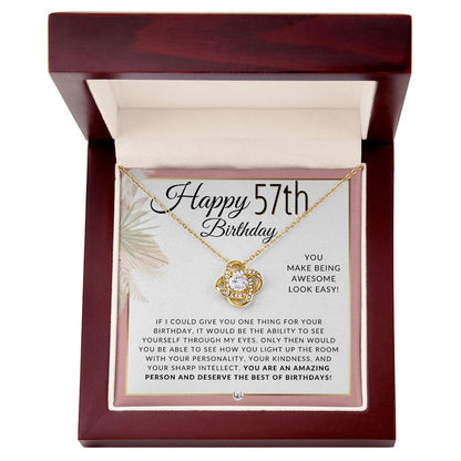 57th Birthday Gift For Her - Necklace For 57 Year Old - Beautiful Woman's Birthday Pendant Jewelry - Liliana and Liam