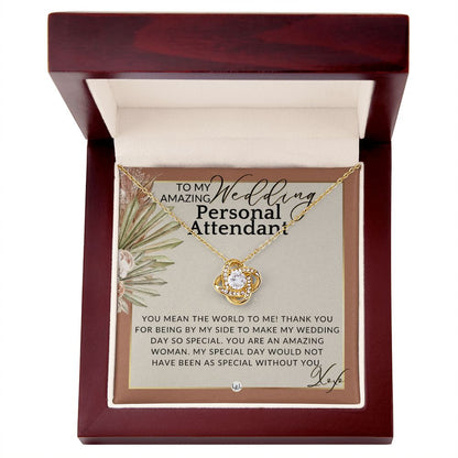 Wedding Personal Attendant Thank You Gift - Wedding Helper, Bridal Concierge, Lady in Waiting , Terracotta, Rust And Gold Wedding Theme - Liliana and Liam