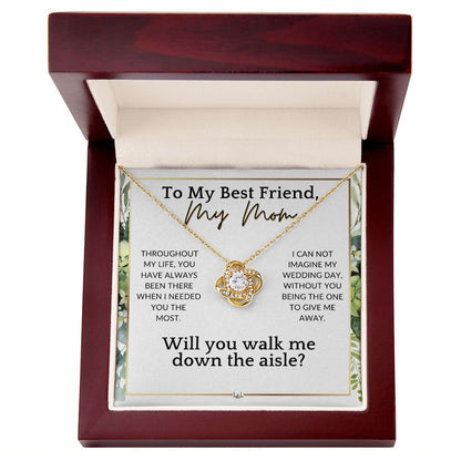Mom, Will You Walk Me Down The Wedding Aisle, Give Me Away Proposal, Mother of the Bride Gift , White and Green, Eucalyptus Wedding - Liliana and Liam