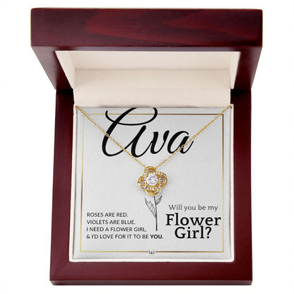 Flower Girl Proposal - Will You Be My Flower Girl - Custom Name - Elegant White and Gold Wedding Theme