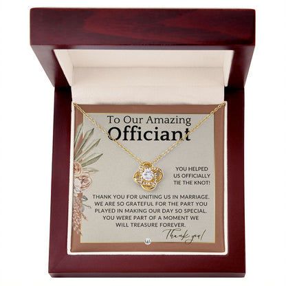 Officiant Gift - Thank You Gift For Wedding Officiant or Pastor - Gratitude and Appreciation , Terracotta, Rust And Gold Wedding Theme - Liliana and Liam
