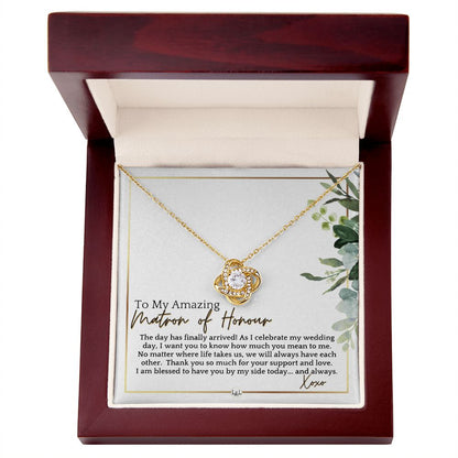 Matron of Honour Thank You Gift - On My Wedding Day Gift From Bride - Wedding Party Accessories , White and Green, Eucalyptus Wedding - Liliana and Liam