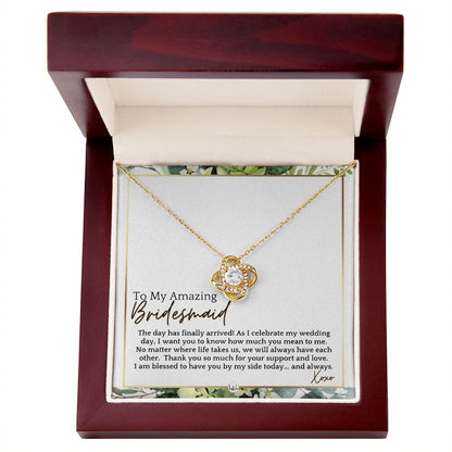 Bridesmaid Gift - On My Wedding Day From Bride - Wedding Party Thank You Jewelry Accessories , White and Green, Eucalyptus Wedding - Liliana and Liam