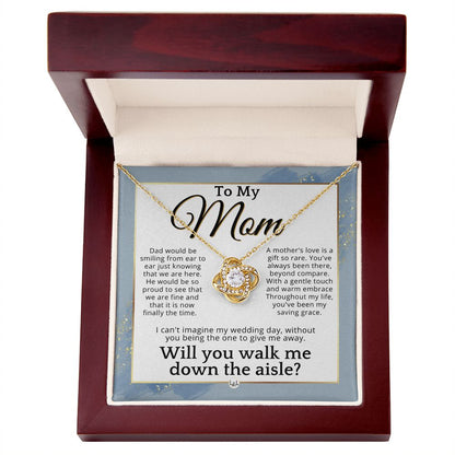 Mom, I'd Love You To Walk Me Down The Aisle - Give Me Away Proposal, Mother of the Bride Gift , Dusty Blue And Gold Wedding Theme - Liliana and Liam