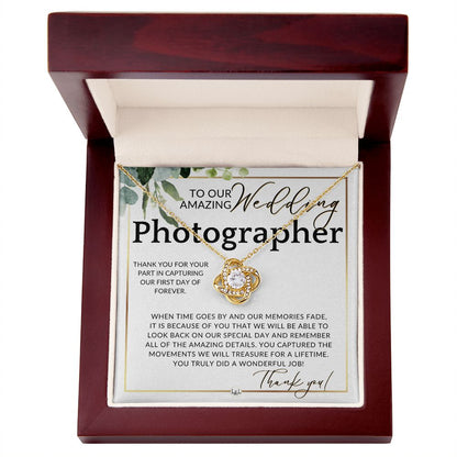 Wedding Photographer Gift - Thank You From The Couple - Gratitude Gift, Token of Appreciation , White and Green, Eucalyptus Wedding - Liliana and Liam